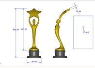 L'oro brillante/bronzo/argento dei premi su ordinazione del trofeo hanno placcato il tipo facoltativo