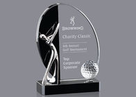 Tazza su ordinazione del trofeo di golf di logo con le figure di golf del metallo &amp; la palla da golf a cristallo