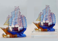 Mestieri della glassa colorati decorazione della scrivania, ornamento della barca a vela di stile cinese