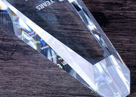 La tazza di cristallo di vetro del trofeo assegna la dimensione su misura tazza con il logo della sabbiatura