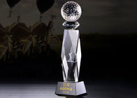 Golf la tazza di cristallo del trofeo di evento con la figura interna OEM del golf del laser 3D disponibile